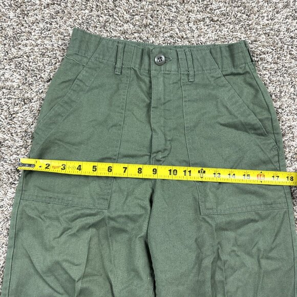 Vintage Military Pants Green OG 507 Utility Trousers 70s USA Fits 26x30 - Picture 7 of 11